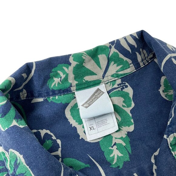1999 Warner Bros Taz Devil Surf Gear Hawaiian Shirt XL Blue Floral 100% Cotton - Picture 4 of 9